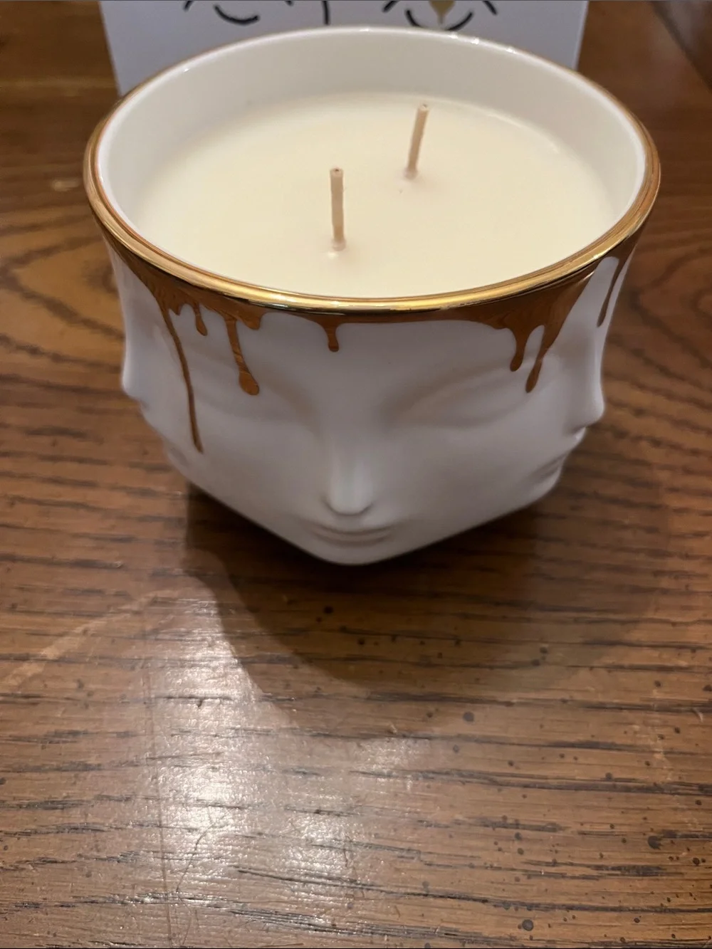 Jonathan Adler Muse Miel Double-Wick Candle in white porcelain